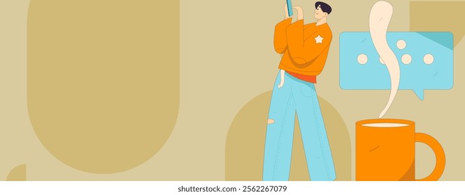 Communicate with consultants flat vector character concept operation hand drawn illustration
