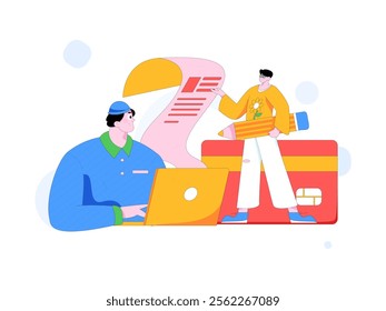 Communicate with consultants flat vector character concept operation hand drawn illustration
