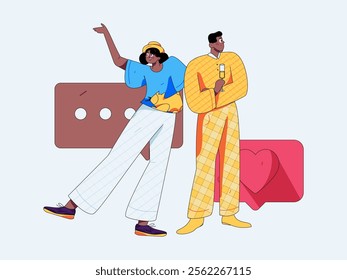 Communicate with consultants flat vector character concept operation hand drawn illustration
