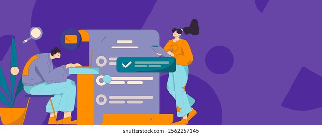 Communicate with consultants flat vector character concept operation hand drawn illustration
