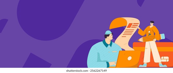 Communicate with consultants flat vector character concept operation hand drawn illustration
