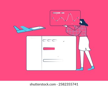 Communicate with consultants flat vector character concept operation hand drawn illustration