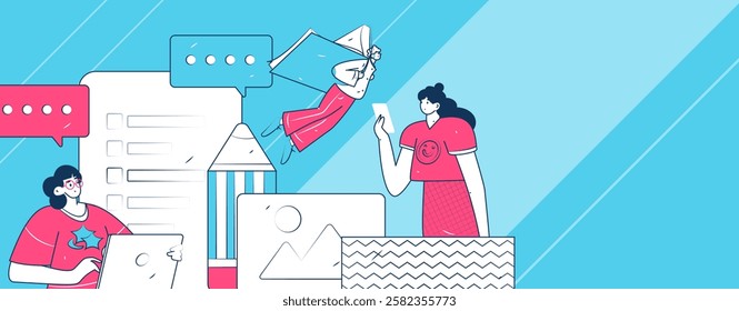 Communicate with consultants flat vector character concept operation hand drawn illustration