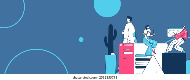 Communicate with consultants flat vector character concept operation hand drawn illustration