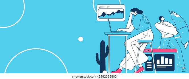 Communicate with consultants flat vector character concept operation hand drawn illustration