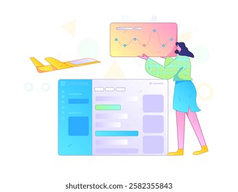 Communicate with consultants flat vector character concept operation hand drawn illustration