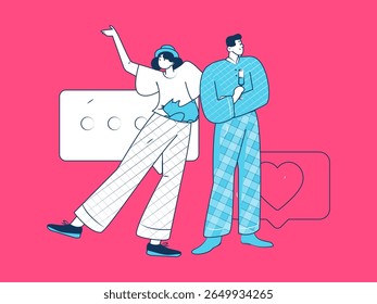 Communicate with consultants flat vector character concept operation hand drawn illustration