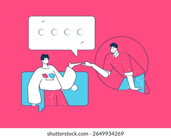 Comunicar-se com consultores vetor plano conceito de caráter operação desenhado à mão ilustração