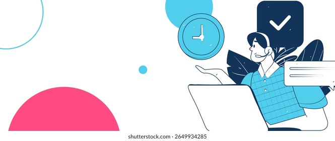 Communicate with consultants flat vector character concept operation hand drawn illustration