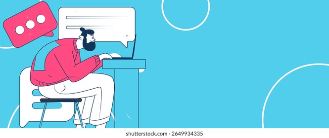Communicate with consultants flat vector character concept operation hand drawn illustration