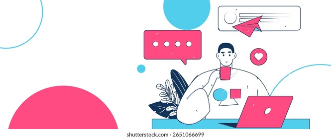 Communicate with consultants flat vector character concept operation hand drawn illustration
