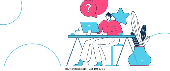 Communicate with consultants flat vector character concept operation hand drawn illustration
