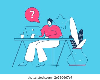 Communicate with consultants flat vector character concept operation hand drawn illustration
