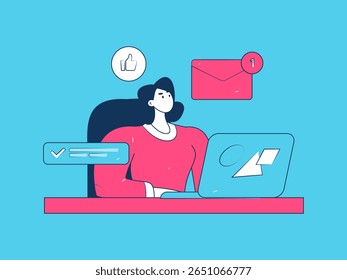 Communicate with consultants flat vector character concept operation hand drawn illustration
