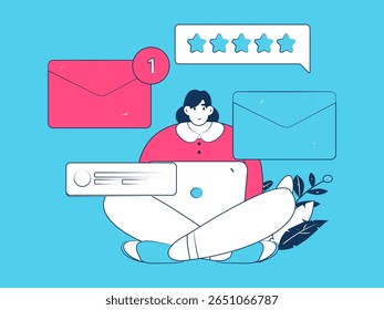 Communicate with consultants flat vector character concept operation hand drawn illustration
