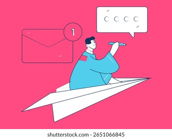 Comuníquese con consultores concepto de personaje de Vector plano operación ilustración dibujada a mano
