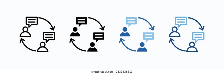 Communicate Icon Sheet Multiple Style Collection Isolated Vector