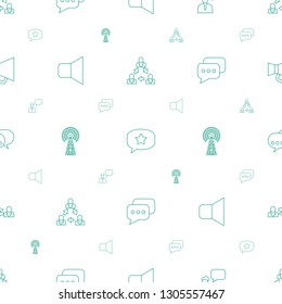 communicate icons pattern seamless white background. Included editable line communication, chat, man with chat bubblle, megaphone icons. communicate icons for web and mobile.