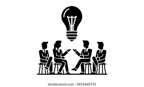 Communicate idea in business discussion, effective communication to brainstorm and come up with solution or result concept. vector illustration on white background