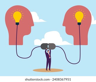 Communicate to solve problem, discussion or meeting to get new idea, collaboration or cooperate to success, connect idea for solution concept