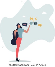 Comunicarse para resolver problemas, discusión o reunión para obtener una nueva idea, colaboración o cooperar para el éxito, conectar idea para concepto de solución. vida y empleo de las personas.