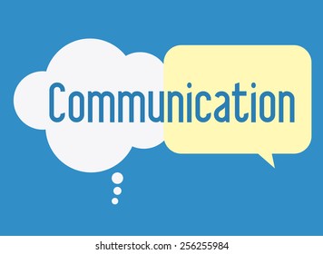 communicate, talk, design over, blue background, vector illustration