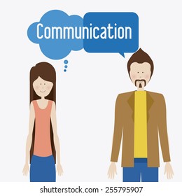 communicate, talk, desing over, white background, vector illustration