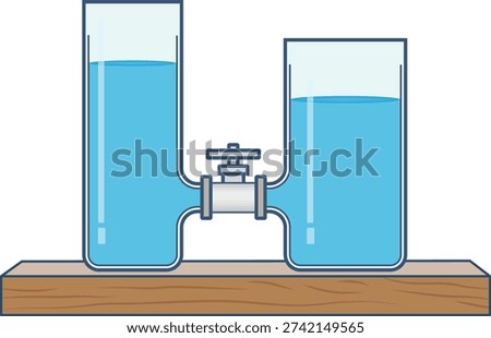Communicating Vessels Fluid Level Equalisation Experiment