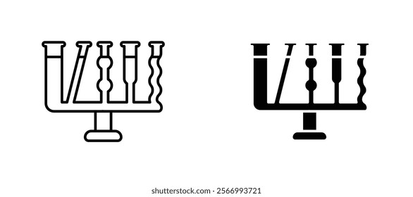 Communicating vessels icons in outline and fill. vector illustration for ui.