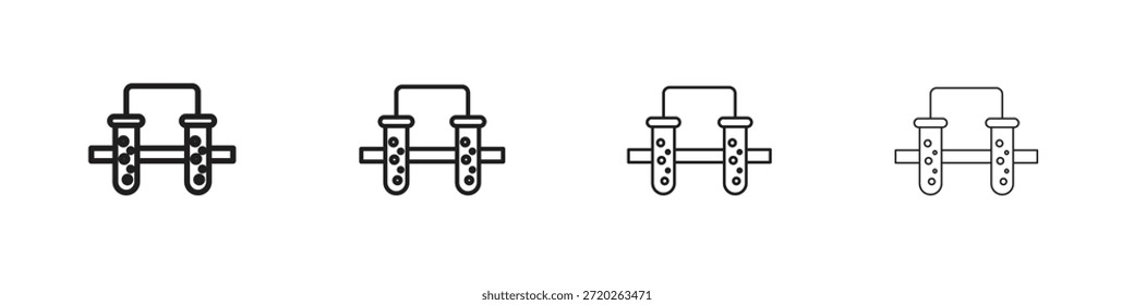 Iconos de vasos comunicantes Esquema del símbolo del Vector