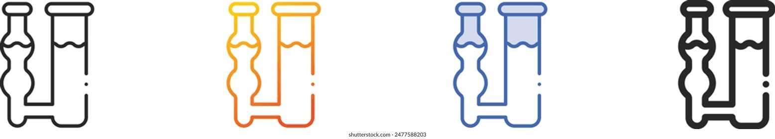 communicating vessels icon.Thin Linear, Gradient, Blue Stroke and bold Style Design Isolated On White Background