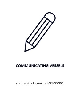 communicating vessels outline icon.  Thin line icon from education collection. Editable vector isolated on white background