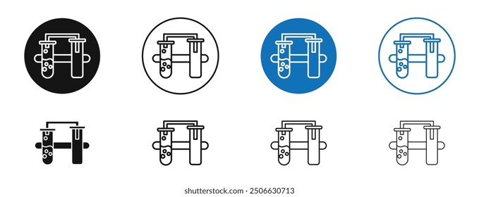 Communicating vessels vector icon in black and blue colors