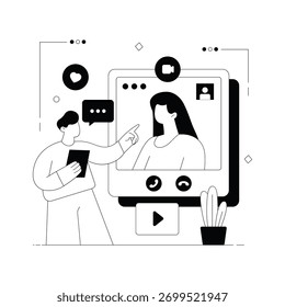 Communicating visually through digital platforms Solid Vector Illustration 