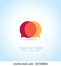 Communication abstract emblem, design concept, logo, logotype element for template.