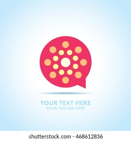 Communication abstract emblem, design concept, logo, logotype element for template.