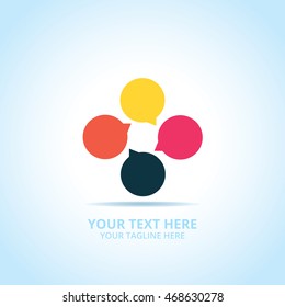 Communication abstract emblem, design concept, logo, logotype element for template.