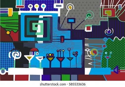 Communication. Abstract graphic composition.