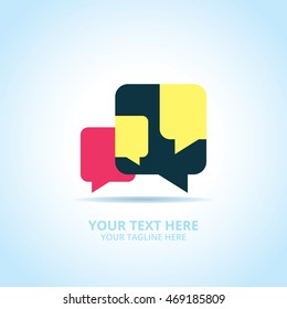 Communication abstract logo, design concept, emblem, logotype element for template.