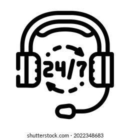 communication all time line icon vector. communication all time sign. isolated contour symbol black illustration