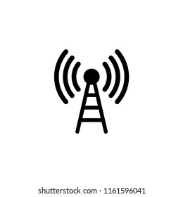 Communication Antenna. Flat Vector Icon illustration. Simple black symbol on white background. Communication Antenna sign design template for web and mobile UI element