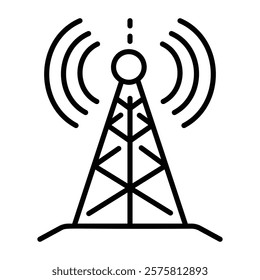 Communication antenna icon in line style 