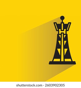 communication antenna icon with shadow yellow background