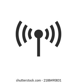 Communication antenna icon. Signal strength. Black and white symbol. Vector illustration