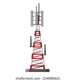 Communication antenna in trendy flat design isolated vector on white background, objects  graphic design.