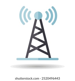 Communication antenna vector icon. Navigation sign. Graph symbol for travel and tourism web site and apps design, logo, app, UI