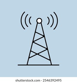 Ícone de vetor de antena de comunicação. Sinal de navegação. Símbolo gráfico para site de viagens e turismo e design de aplicativos, logotipo, aplicativo, UI