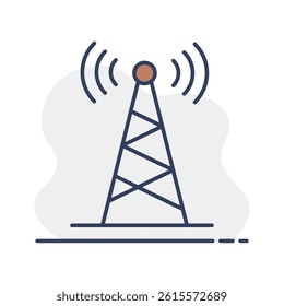 Communication antenna vector icon. Navigation sign. Graph symbol for travel and tourism web site and apps design, logo, app, UI