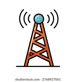 Communication antenna vector icon. Navigation sign. Graph symbol for travel and tourism web site and apps design, logo, app, UI