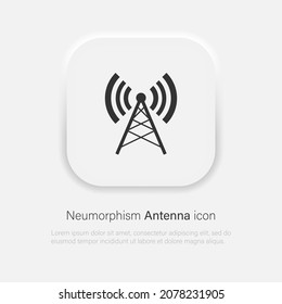 Communication antenna vector icon in trendy neumorphic style. Vector EPS 10